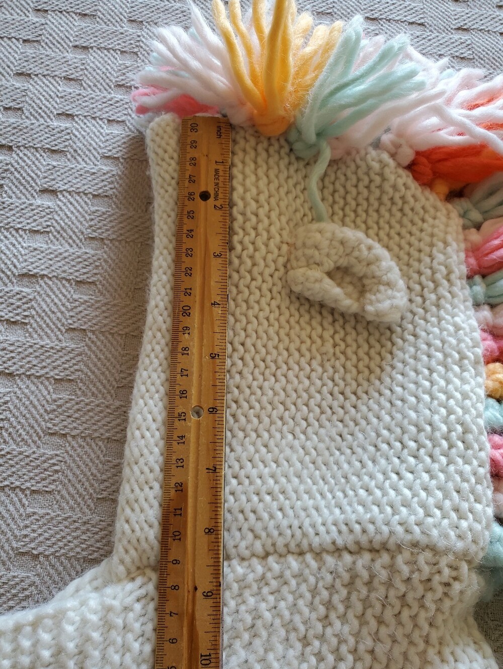 Cat & Jack Kids Unicorn Hood Scarf Knit Fringe Pockets Halloween Winter - Picture 10 of 12